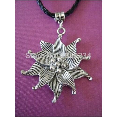 HOT Wholesale 10PCS Fashion Lotus flower Charms Statement Necklace & Pendants DIY Jewelry For Woman B145