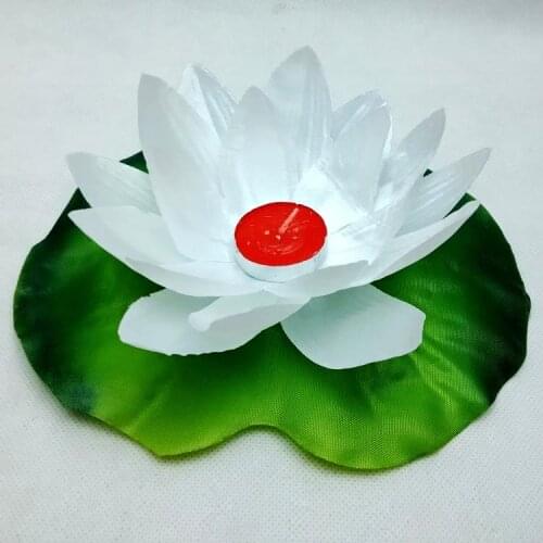 Many Colors Artificial Silk Lotus Wishing Lamp Pray Floating Water Lanterns with Candle for Birthday Wedding Party Decoration fr