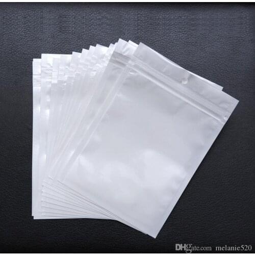 Best Quality Clear + white pearl Plastic Poly OPP packing zipper Zip lock Retail Packages Jewelry food PVC plastic bag many size