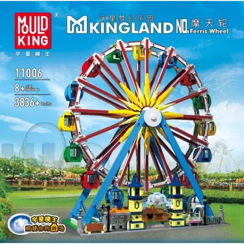 Mould King Moc Expert City Street Series Rc Ferris Wheel Amusement Park Bricks With Led Model Kit Building Blocks Kids Toys Gift