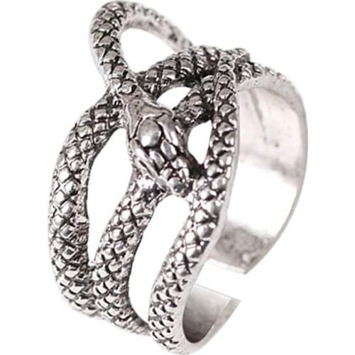 2020 New Retro Snake Shaped Ring Men And Women Fashion Simple Adjustable Ring Birthday Jewelry Gift Wholesale