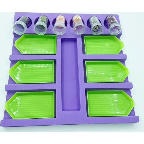 Dpsprue Diamond Painting Plate 6 Grid Foam Tray Tool DIY Manual Storage Rack Cross Stitch Accessories Embroidery Mosaic gift