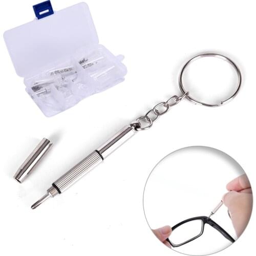 1 Set Glasses Sunglass Screws Nuts Watch Spectacles Screwdriver Repair Kits Tool Tiny With Tweezer Box