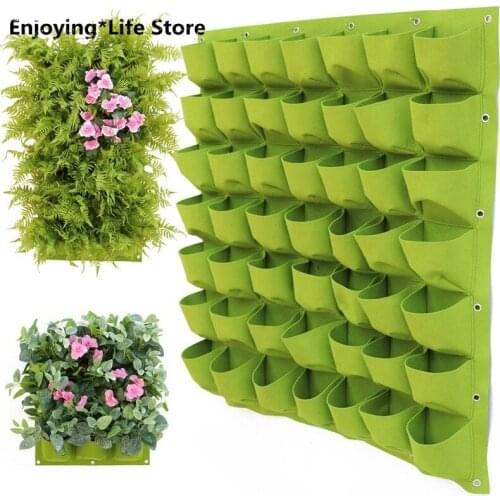 4/7/9/18/25/36/49/72 Pockets Wall Hanging Planting Bags Green Plant Grow Planter Vertical Garden Living Bag Garden Supplies Bags