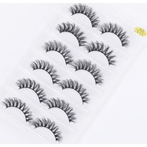 2018 NEW 6 pairs 100% Real Mink Eyelashes 3D Natural False Eyelashes 3d Mink Lashes Soft Eyelash Extension Makeup Kit Cilios