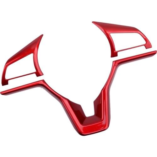 Beler 3Pcs/Set Car Interior Steering Wheel Trim Fit For Nissan Rogue Sport 2017 2018 2019 ABS Red