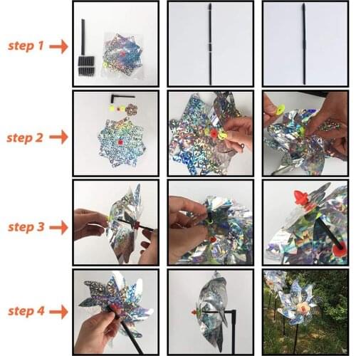 Pcs Bird Repeller Pinwheels Reflective Sparkly Bird Deterrent Windmill Protect Garden Plant Flower Garden Lawn Excellent