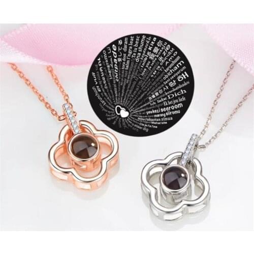 Clover Leaf 100 Languages I Love You Necklace Gift Elegant