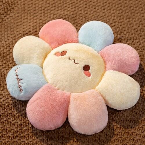 40-90cm Smile Sunflower Plush Toy Stuffed Donut Doll Cat Pet Cushion Mat Pillow Home Bedroom Car Shop Restaurant Decor Girl Gift