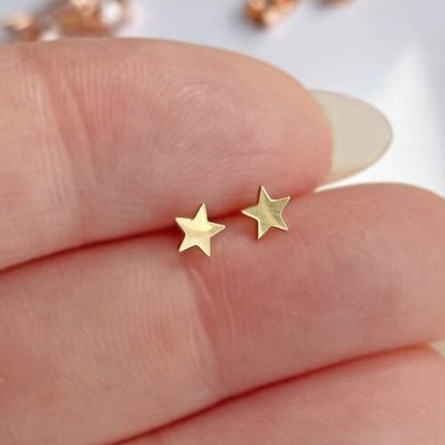 Simple Body Jewelry Gold Color Tiny Star Stud Earrings For Women Stainless Steel Ear Five-Pointed Brincos Boucle d'oreille