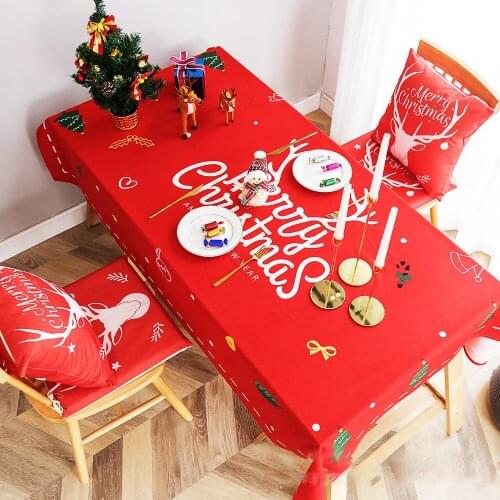 Christmas festival northern Europe red cotton and linen velvet rectangular table tablecloth desk table table cloth cover towel