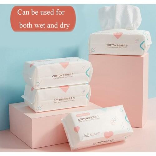 Makeup Remover Wipes Cleansing Towels for Wet and Dry Use Pure Cotton Sterile Makeup Remover Beauty Disposable Cleansing Towels