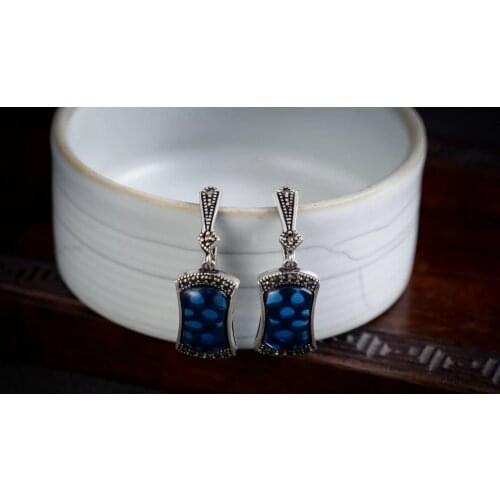 Women jewelry Brincos earring Pendientes Natural Round Natural Green GEM Girls Jewelry Gift ladys 925 hook earrings