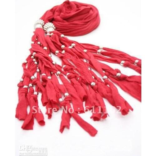 Scarf jewelry Womens pendant scarves fashion Elegant Fringed design scarves 12color 12pcs