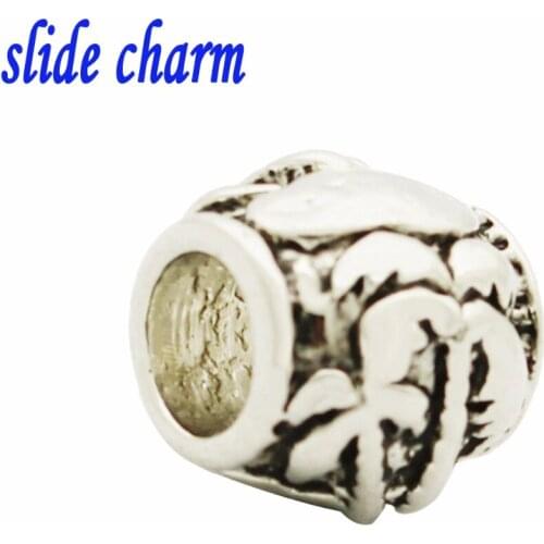 Slide charm Free shipping Mothers Day Coconut Island luxury brands beads fit Pandora charm bracelet Christmas Valentines Day