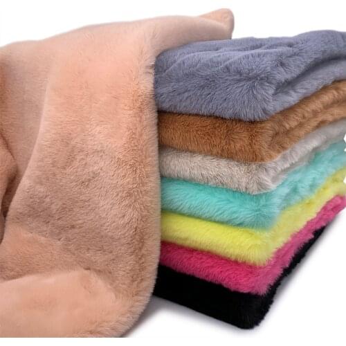 50/80cm Super Soft Artificial Rabbit Fur Plush Fabric Imitation Rabbit Fur Garment Fabric Plush Doll Blanket Handmade DIY Fabric