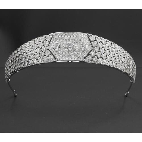 2020 New Zirconia Royal Tiara for Wedding,Crystal Mermaid Tiaras Crown for Bride Hair Jewelry CH10363