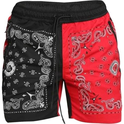 Street Fashion Color Matching Shorts Mens Sports And Leisure Loose Trend European And American High Street Basketball Pants