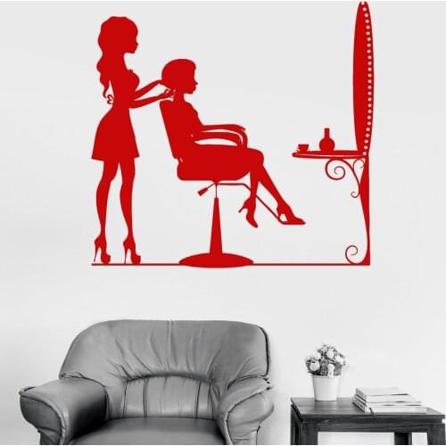 Vinyl Wall Decal Hair Beauty Salon Hairdresser Stylist Barber Sticker Available In Different Sizes Wallpaper Hot Mural SA276