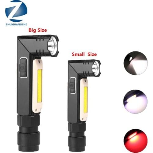 7000LM XM-L2 U3 & COB LED Flashlight Waterproof Light USB Rechargeable Torch Tail Magnet Work Lamp Rotate Built-in Battery Black