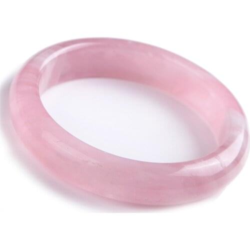Inner Diameter 57mm Crystal Round Fashion Bangles For Women Lady Genuine Natural Rose Pink Quartz Bangle Drop Shipping