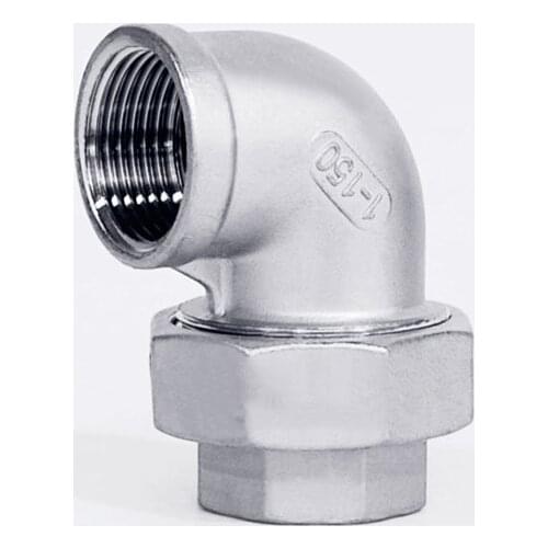 1/2" 3/4" 1" 1-1/4" 1-1/2" BSP Female Thread 304 Stainless Steel 90 Degree Elbow Union Pipe Fitting Connector Adapter