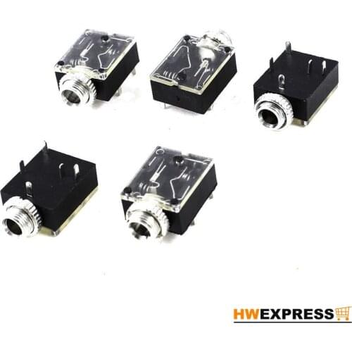 10 PCS 5 Pin 3.5mm Audio Mono Jack Socket PCB Panel Mount for Headphone