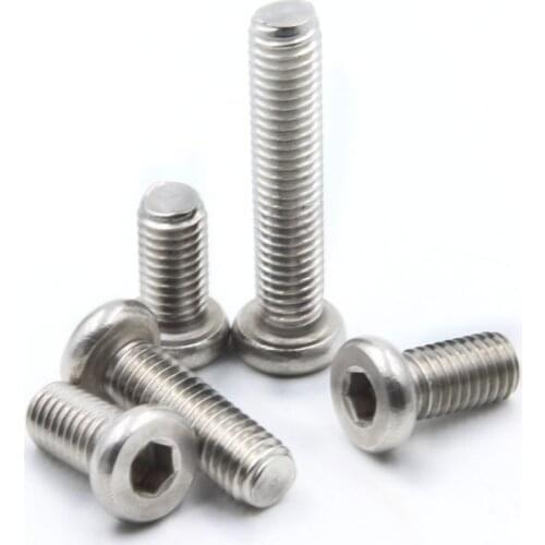 10PCS M6*12/16/20/25...110mm 304 Stainless Steel Furniture Hardware / Flat Cap Screws / Flat Round Head with Hexagonal Screws
