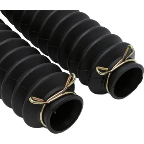 2Pcs Front Fork Motorcycle Dust Cover Gaiters Gators Boots Black Shock Absorber