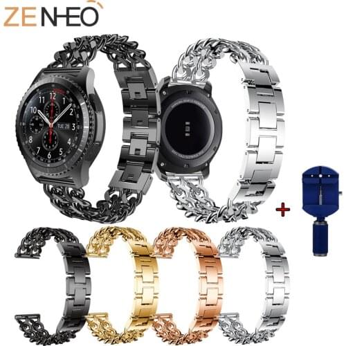 22mm watch band Stainless Steel Band for Samsung Gear S3 Classic/S3 Frontier Galaxy 46mm Watch Strap Metal Wristband For Gear s3