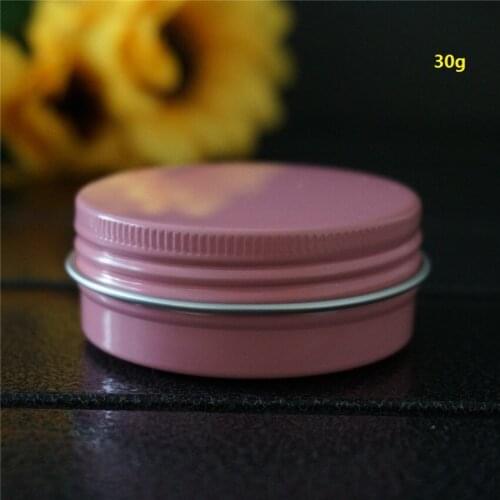 30ml 52*21mm Refillable Round Aluminum Box Metal Tin Cans DIY 30g Cream Cosmetic Jar Tea Aluminum Pot Empty Pink Containers