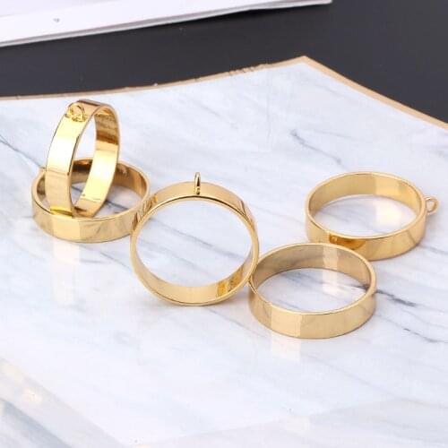 5Pcs Round Framework Open Back Bezels Pendant Blanks for Resin Jewelry Making L4ME