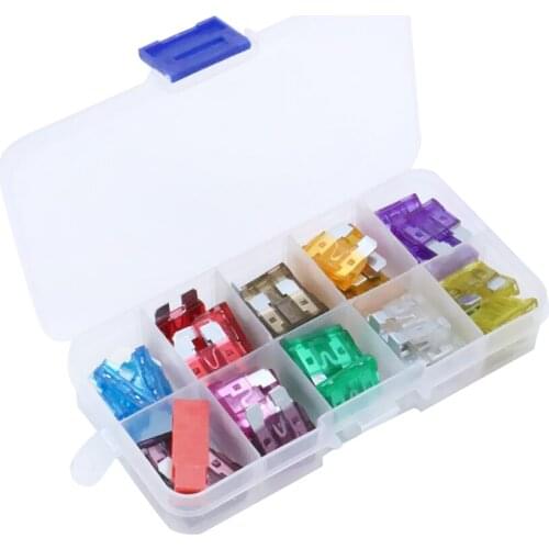 50 Pieces Car Motorcycle Truck ATO ATC Blade Fuses Kit With Puller