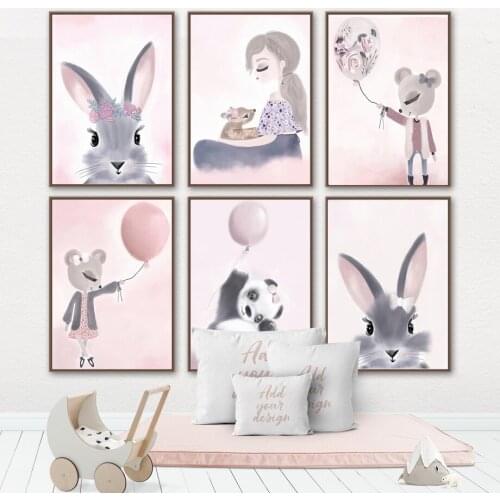 Diamond embroidery cartoon girl rabbit panda mouse balloon rhinestone mosaic cross stitch diamond painting home decoration art