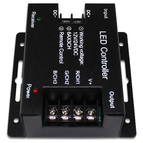 DC12V-24V 6A 18A RGB SMD5050 2835 LED Strip Light RF Wireless RF Remote Touch RGB LED Dimmer Controller