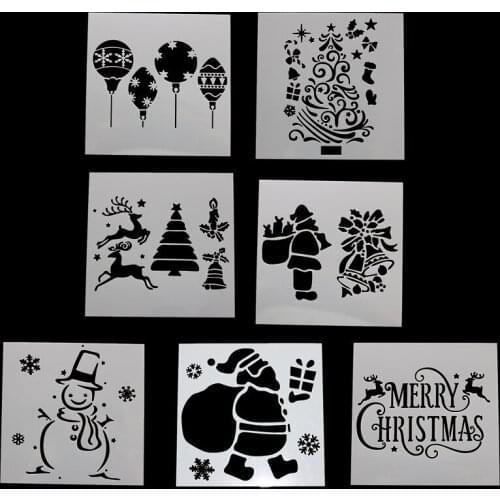 DIY Craft Christmas Layering Stencils For Walls Painting Scrapbooking Stamp Album Decor Embossing Paper Card Template New