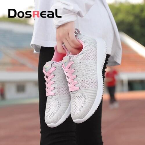 Dosreal Spring Shoes For Women Breathable Mesh Fashion Sneakers Ladies Lace up Creepers Shoes Outdoor Casual Woman Shoes
