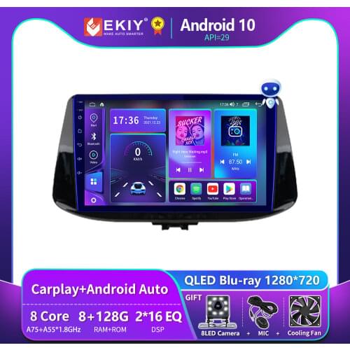 EKIY 6+128G 8 CORE For Hyundai I30 2017 2018 Android 10.0 Car Radio Multimedia Blu-ray IPS Screen Navigation GPS Stereos no 2din