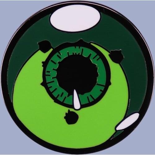 Reborn Eva-01 Green Eyeball Mecha Anime Enamel Brooch Pins Badge Lapel Pin Brooches Collar Jacket Fashion Jewelry Accessories