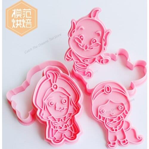 Aladdin Cookies Cutter 3d Disney Cartoon Cookie Mold Baking Accessories Pressing Cute Bakeware Baking Bakery Tools