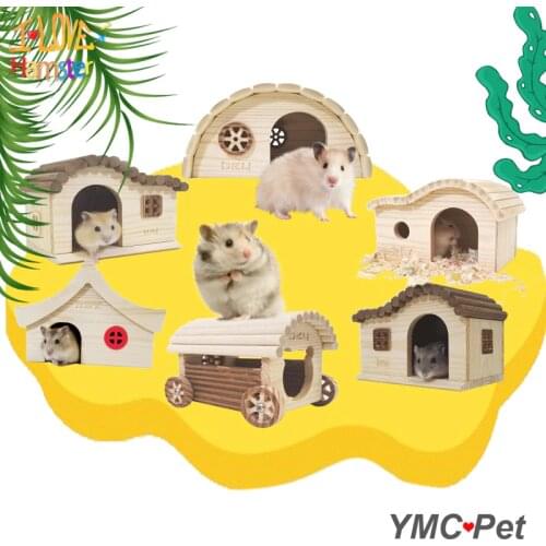 Hamster Wooden Shed House Small Animal Cage Accessories for Rat Chinchillas Toys Hamster House