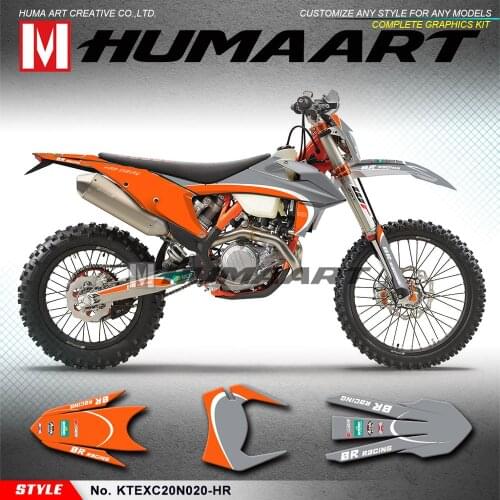 HUMAART Personalised Vinyl Graphics Kit for EXC EXC-F XC-W XCF-W 150 300 500 SX SXF XC-F 125 250 350 450 2019 2020 2021