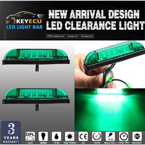 KEYECU 2PCS GREEN LED Strip Light Maker Light 4" Great Utility Light Indoor & Outdoor Lighting universal use on any application