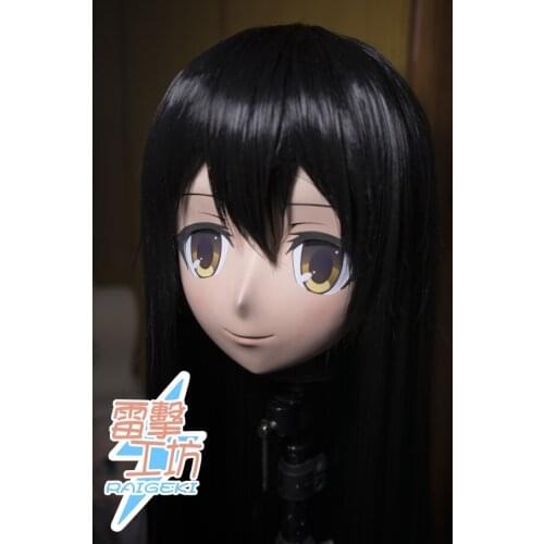 KM91826)Top Quality Handmade Female Resin Full Head Cosplay Japanese Role Play Akagi Anime Kigurumi Mask Crossdresser Doll