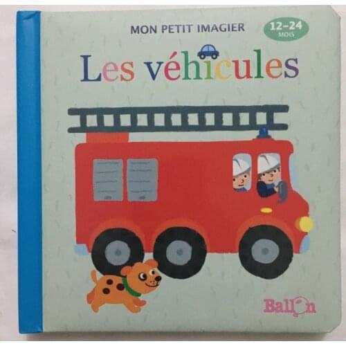 Parent Child Kids Toddler Baby French Book Transportation Knowledge Word Early Education Cute Picture Cardboard Book Age 0-3