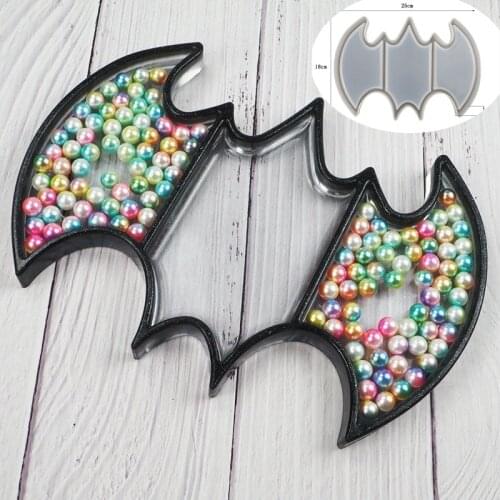 Halloween Bat Storage Box Silicone Mold for DIY Crystal Epoxy Resin Coaster Home Decoration Resin Crafts