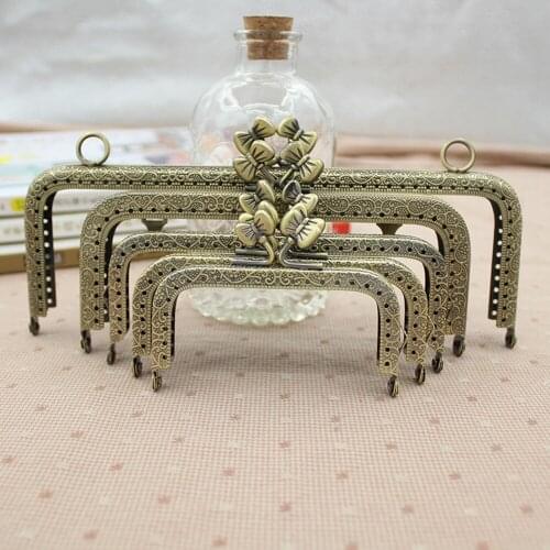 5pcs DIY Square Vara Butterfly Bow Head Metal Purse Frame Handle for Bag Sewing Craft Tailor Sewer