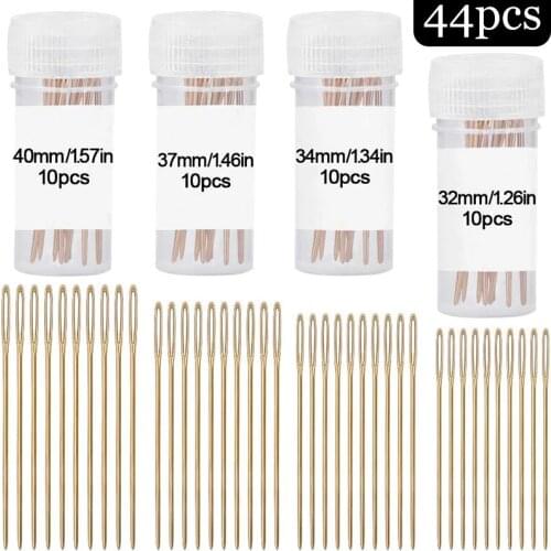 LMDZ 40Pcs Large Eye Sewing Needles Sewing Sharp Needles Handmade Leather Needle Yarn Knitting Needles Stitching Needles