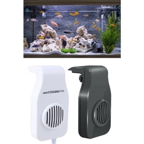 Mini Aquarium Cooling Fan Low Noise Fish Tank Hang On Cooling Fan Water Plant Cooler Temperature Control