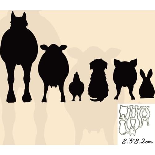 Miss Vintage Animal Set Metal Cutting Dies DIY Cow Dog Scrapbooking Photo Album Decorative Embossing Folder Paper Cards Crafts